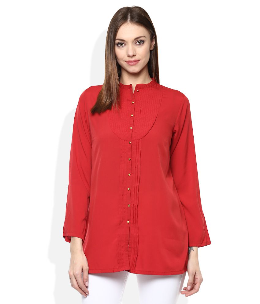 W Red Solid Tunic - Buy W Red Solid Tunic Online at Best Prices in ...