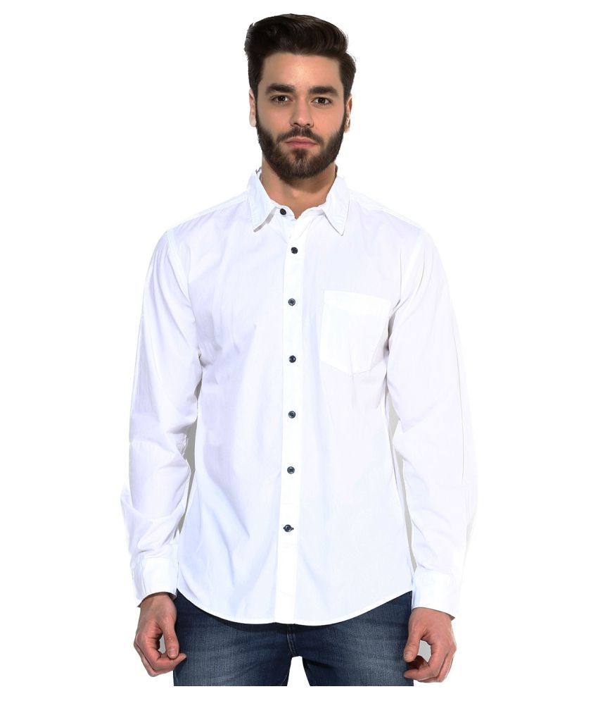 First Row White Casuals Slim Fit Shirt - Buy First Row White Casuals