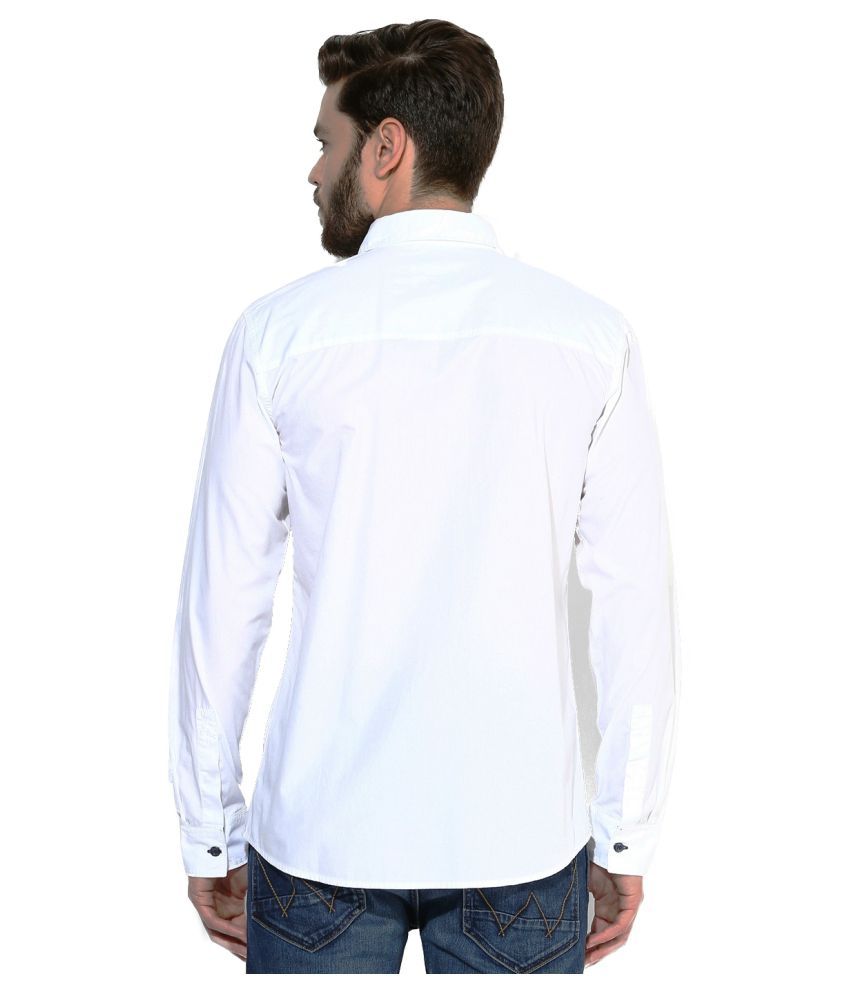 First Row White Casuals Slim Fit Shirt - Buy First Row White Casuals