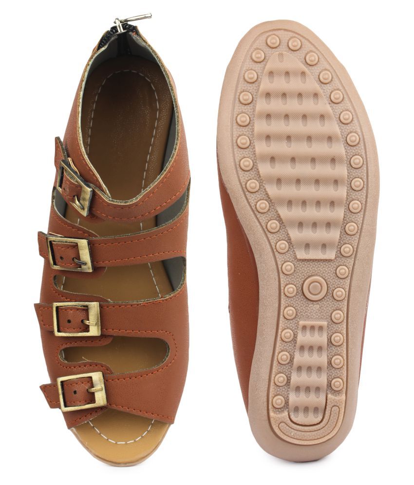 comfortable brown flats