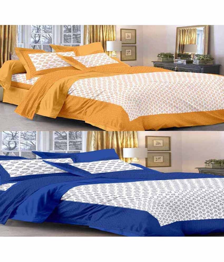     			Uniqchoice Cotton 2 Bedsheets with 4 Pillow Covers ( x )