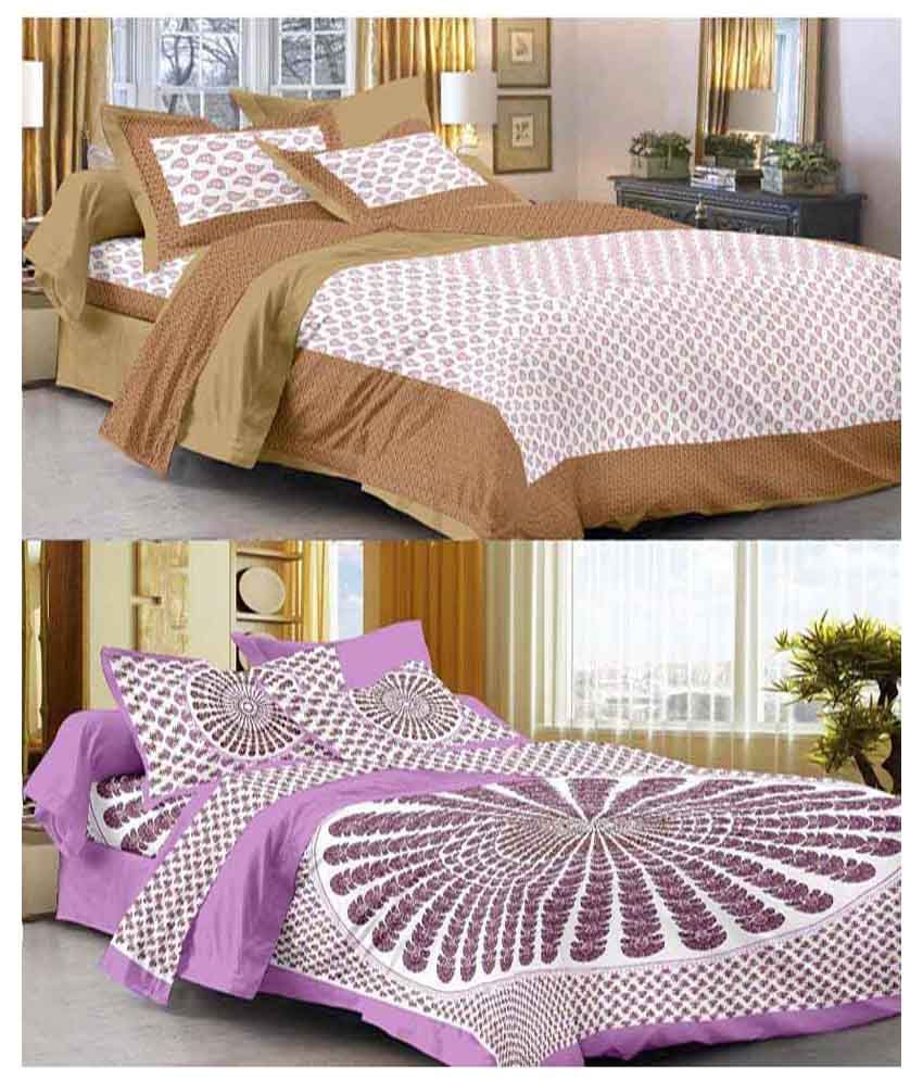     			Uniqchoice Double Cotton Printed Bed Sheet