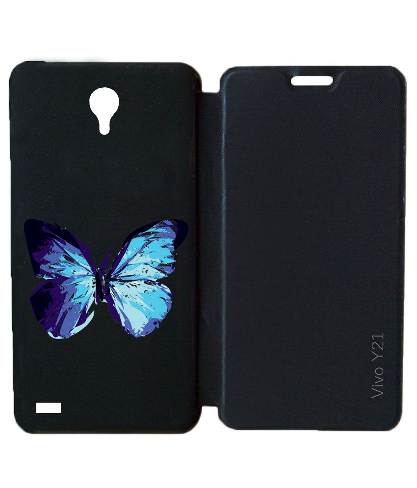 Vivo Y21 Flip Cover by BuyFeb Black Flip Covers Online at Low