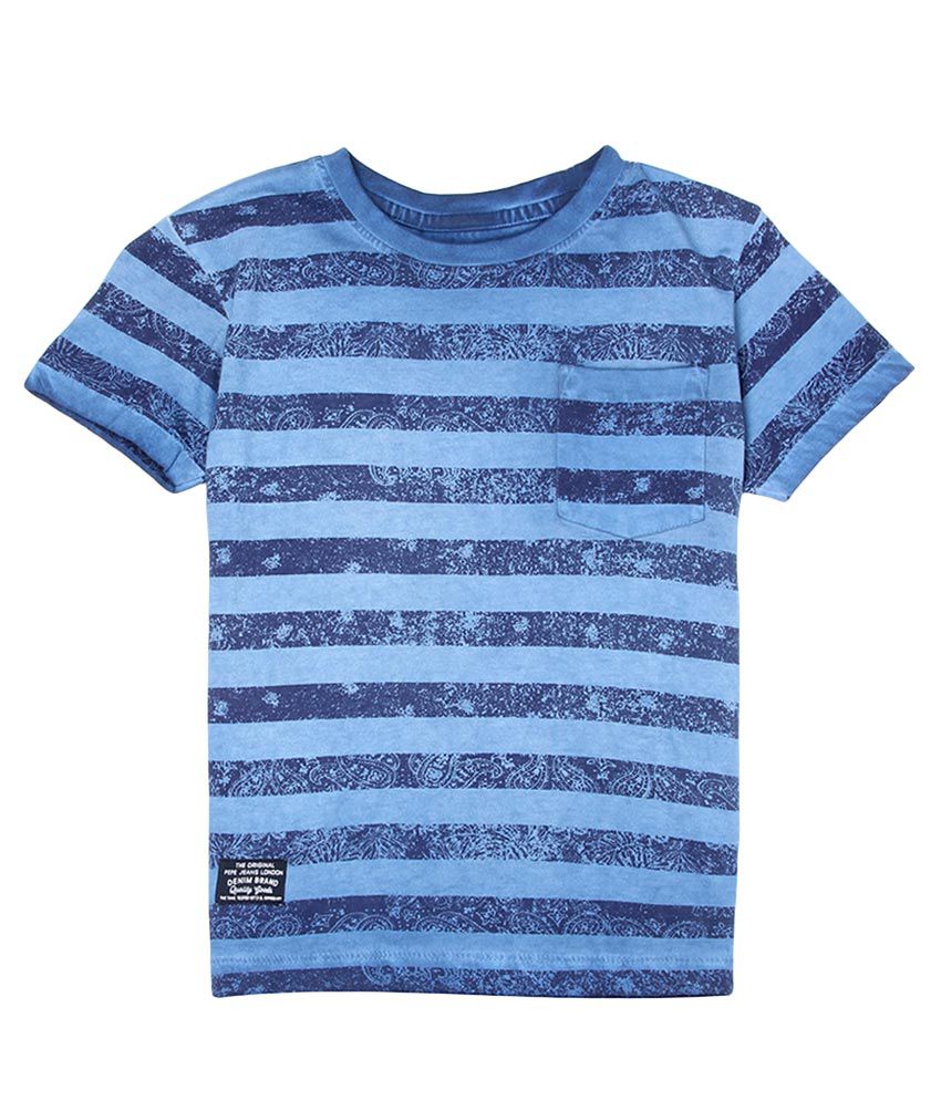 Pepe Blue Striped T-Shirt - Buy Pepe Blue Striped T-Shirt Online at Low ...