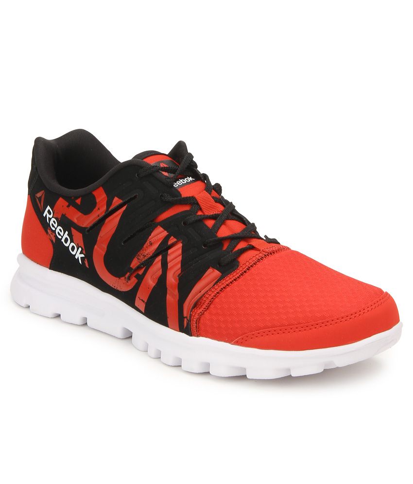 reebok red sports shoes