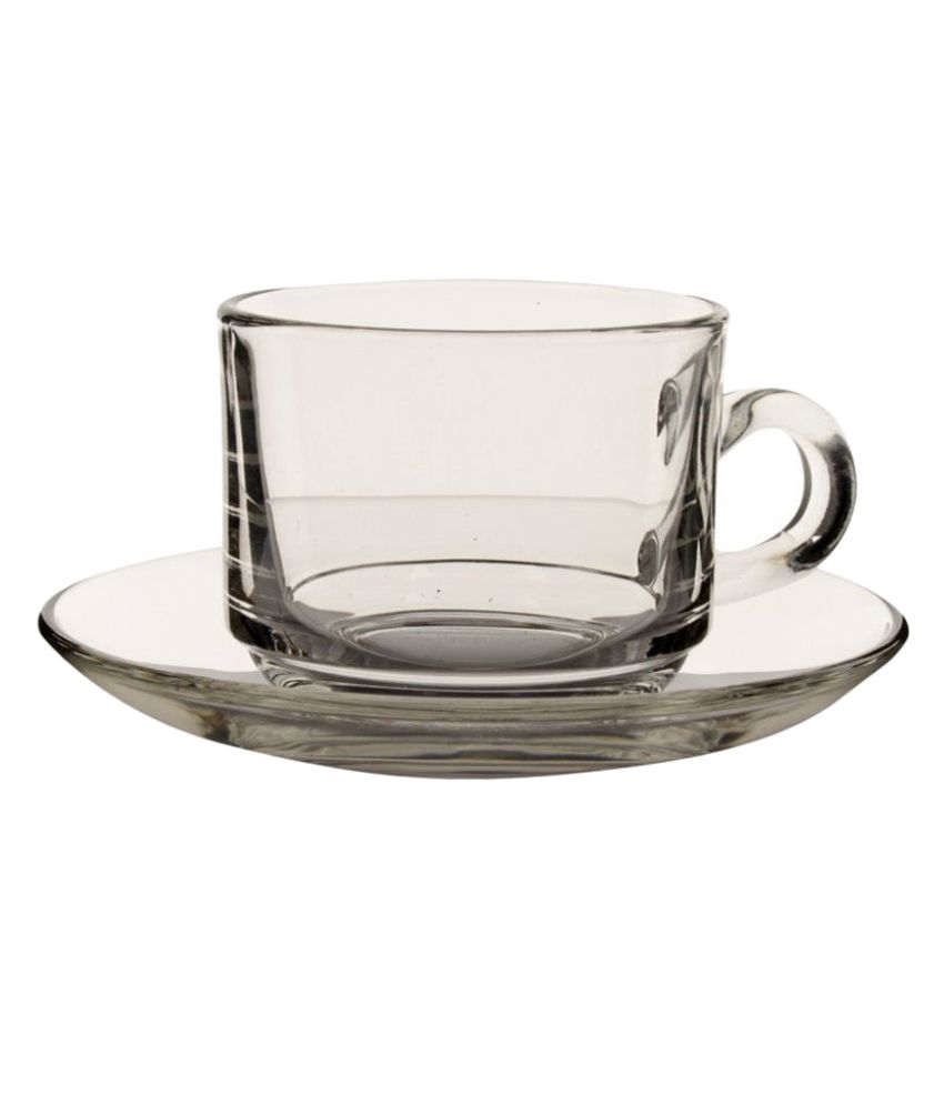 Ocean Transparent Tea Cups With Saucer Set Of 6 Buy Online At Best Price In India Snapdeal