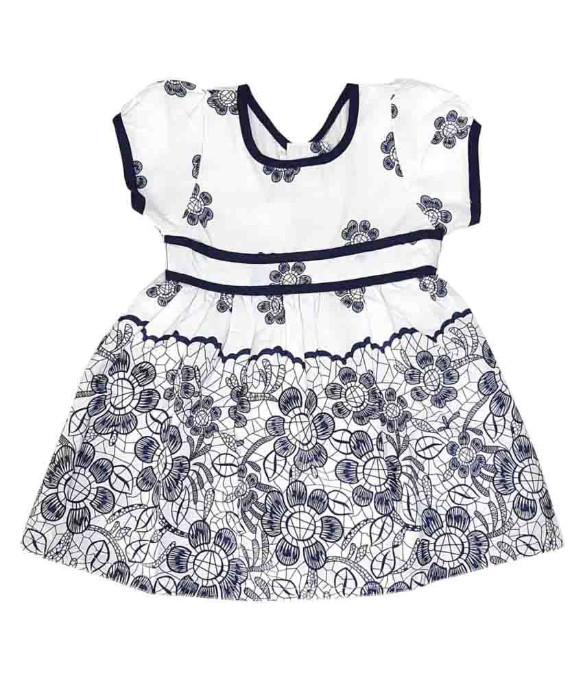 white cotton frock design