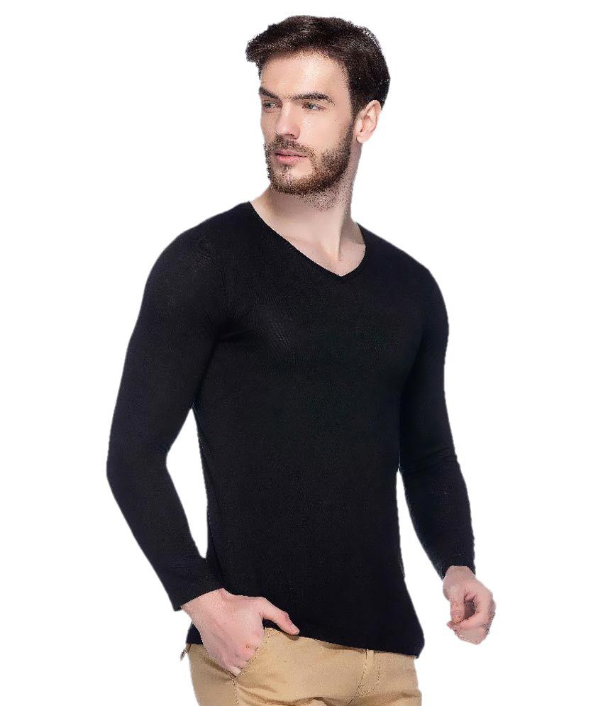 Tinted Black V-Neck T-Shirt - Buy Tinted Black V-Neck T-Shirt Online at ...