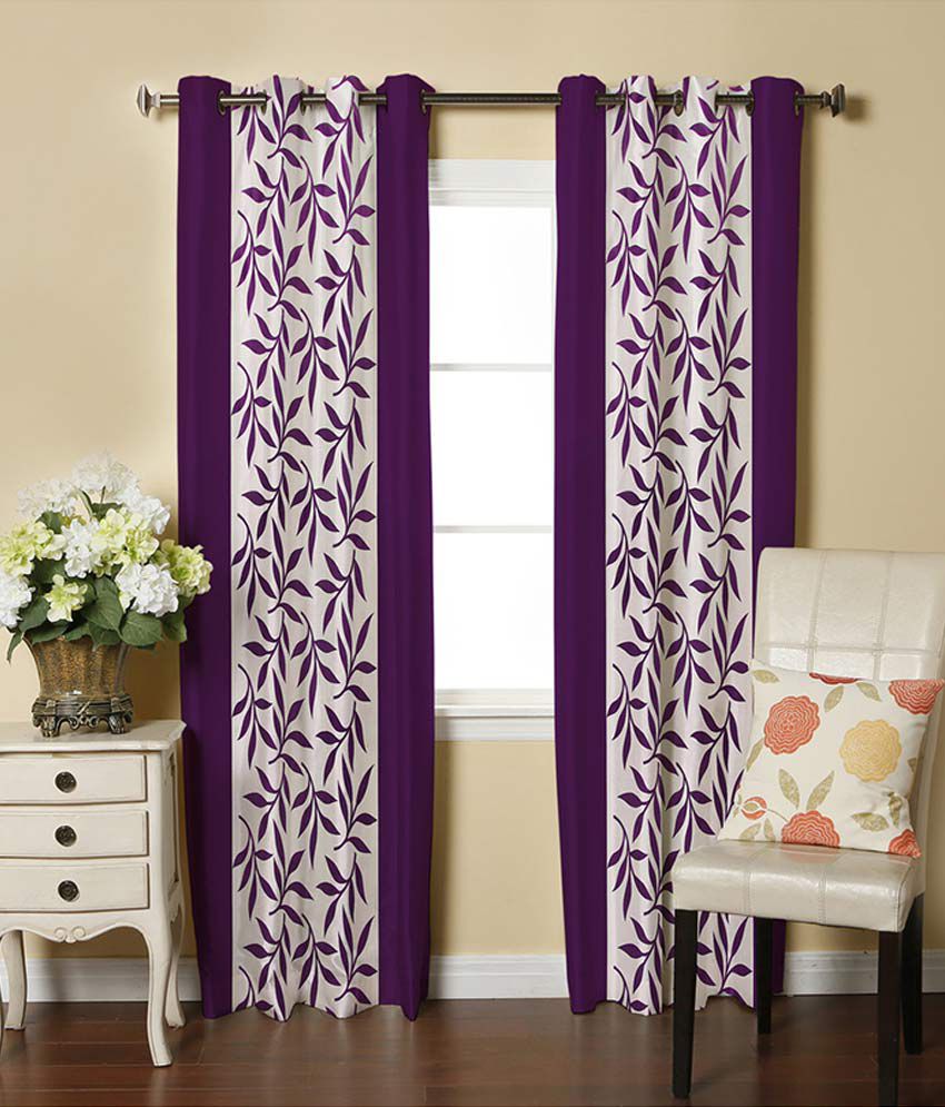     			Trendz Home Furnishing Single Window Eyelet Curtain Floral Multi Color