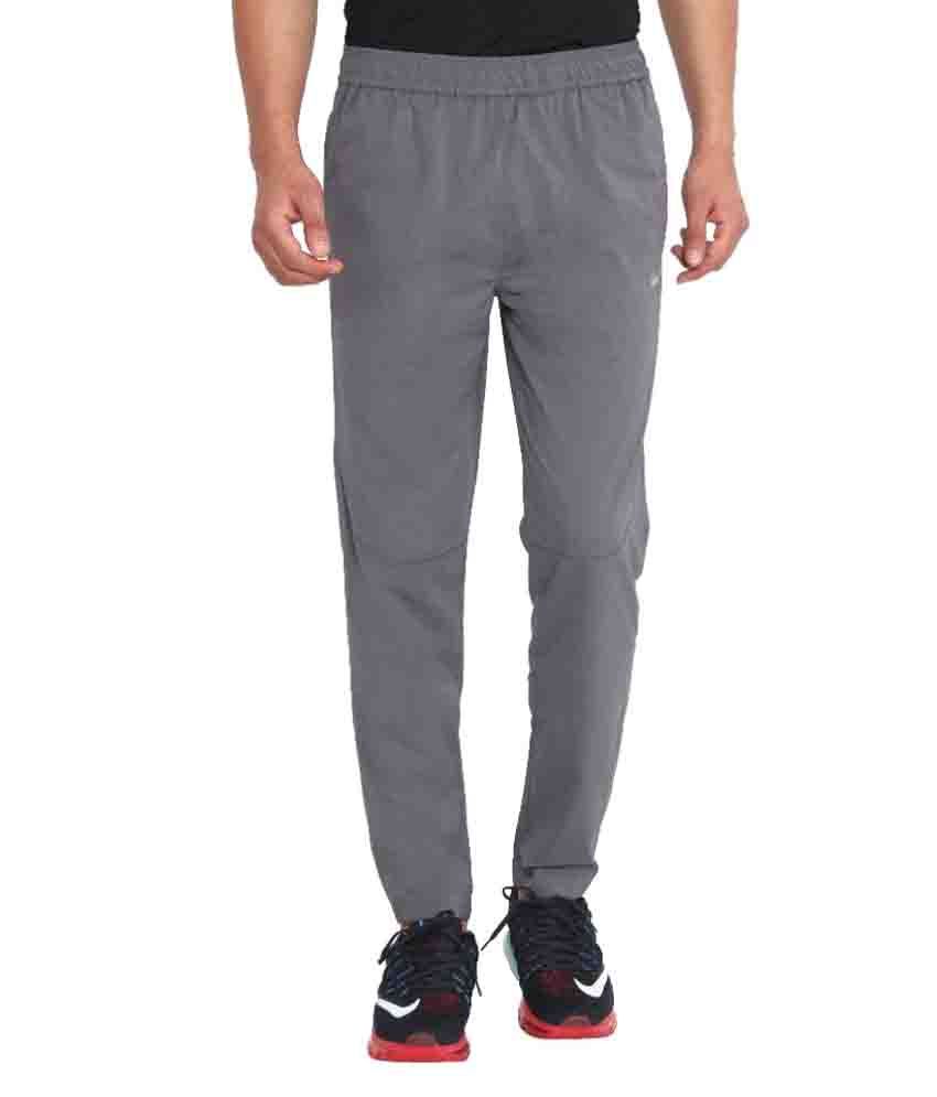 nike grey polyester lycra trackpants