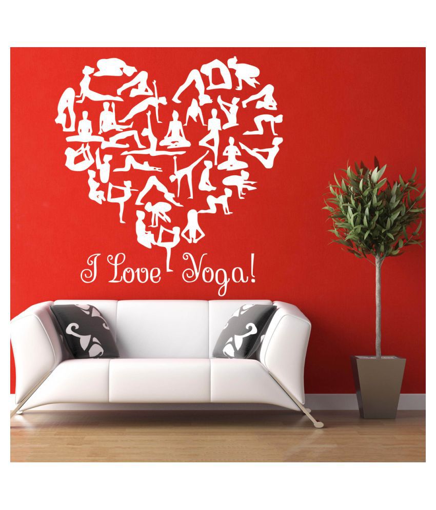     			Decor Villa I Love Yoga Wall PVC Wall Stickers