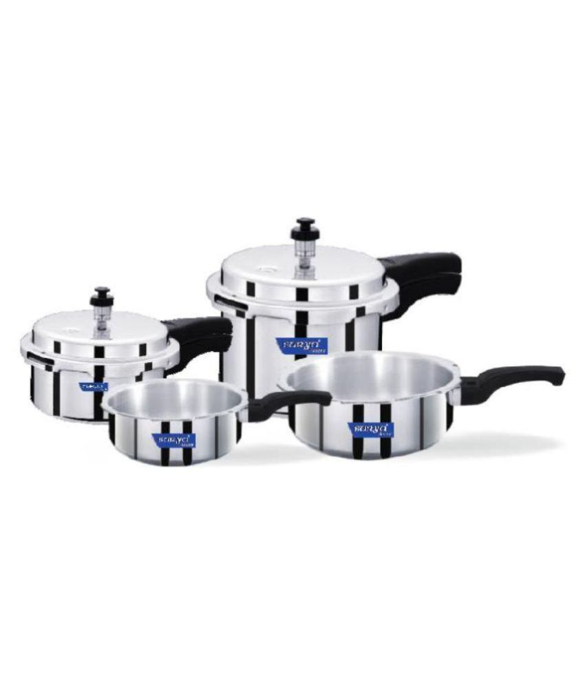     			Surya Accent ISI mark Pressure Cooker ( 2 litre + 4 Litre) and Pressure Pan Set ( 1 litre+ 3 Litre )