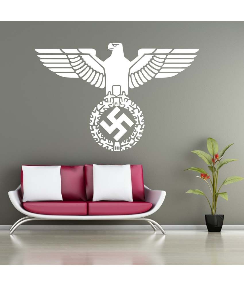     			Decor Villa Eagle with Swastik PVC Wall Stickers