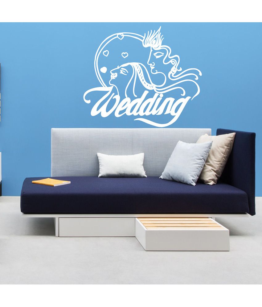     			Decor Villa Happy Wedding PVC Wall Stickers