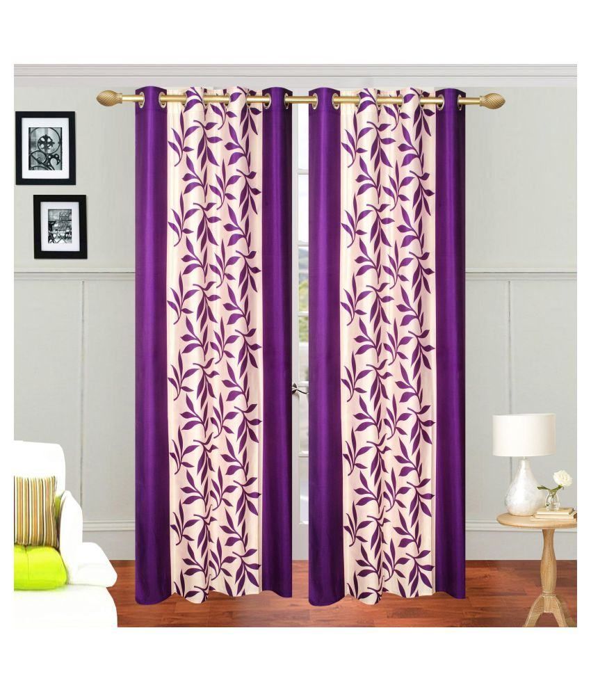     			Stella Creations Set of 2 Eyelet Curtain Floral Multi Color