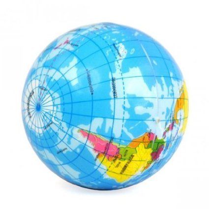 World Map Foam Earth Globe Stress Relief Foam Ball Bouncy Elastic Soft ...