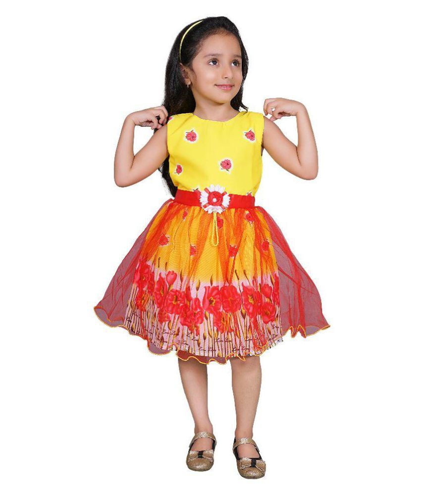 red and yellow frock