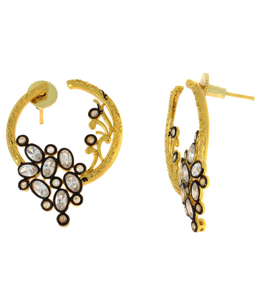     			The Jewelbox Golden Designer Earring