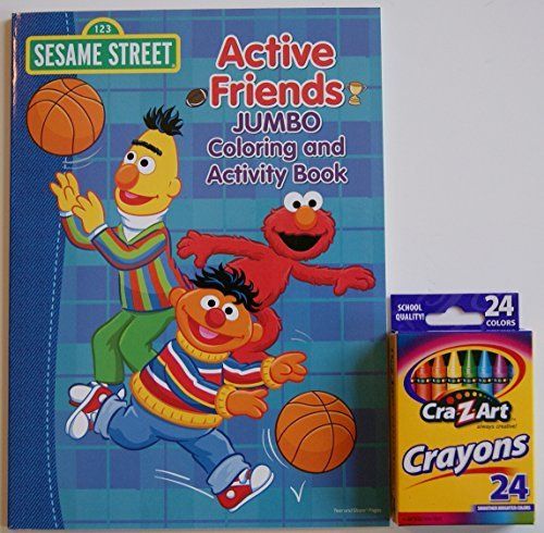 Download Sesame Street Active Friends Jumbo Coloring And Activity Book With Cra Z Art Crayons - Buy ...