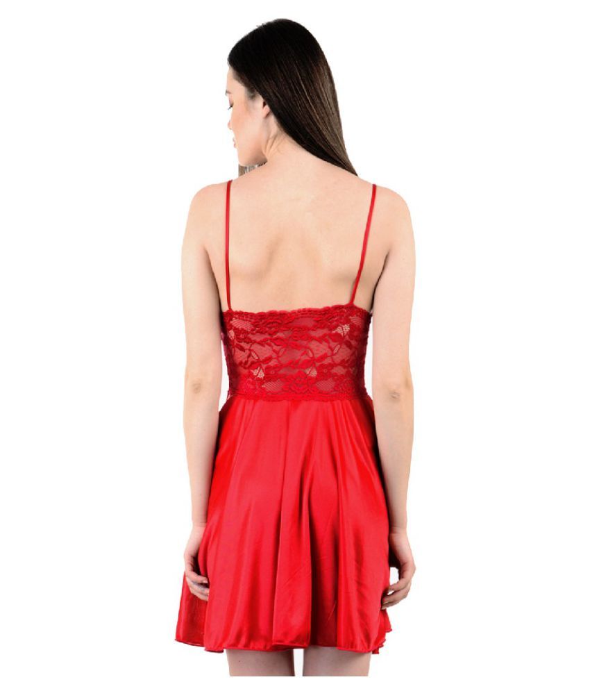 Buy Boosah Red Satin Baby Doll Dresses With Panty Online at Best Prices ...