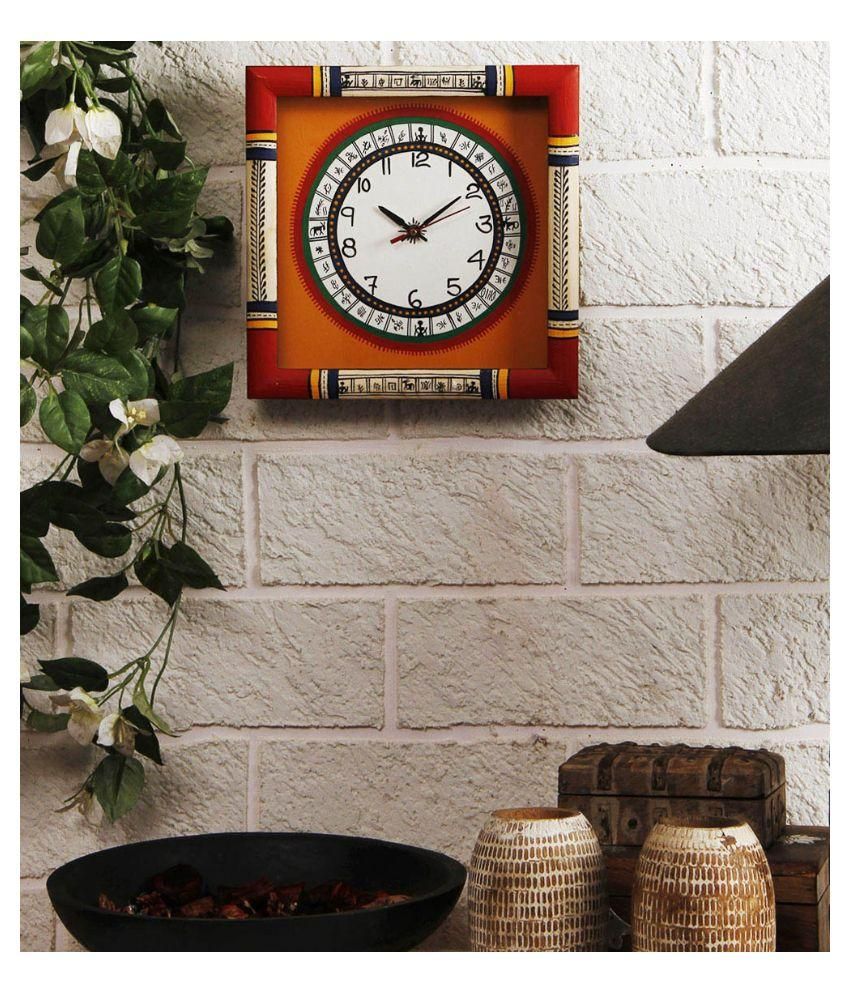 Unravel India Multi Wooden Border with wooden base Wall Clocks Buy