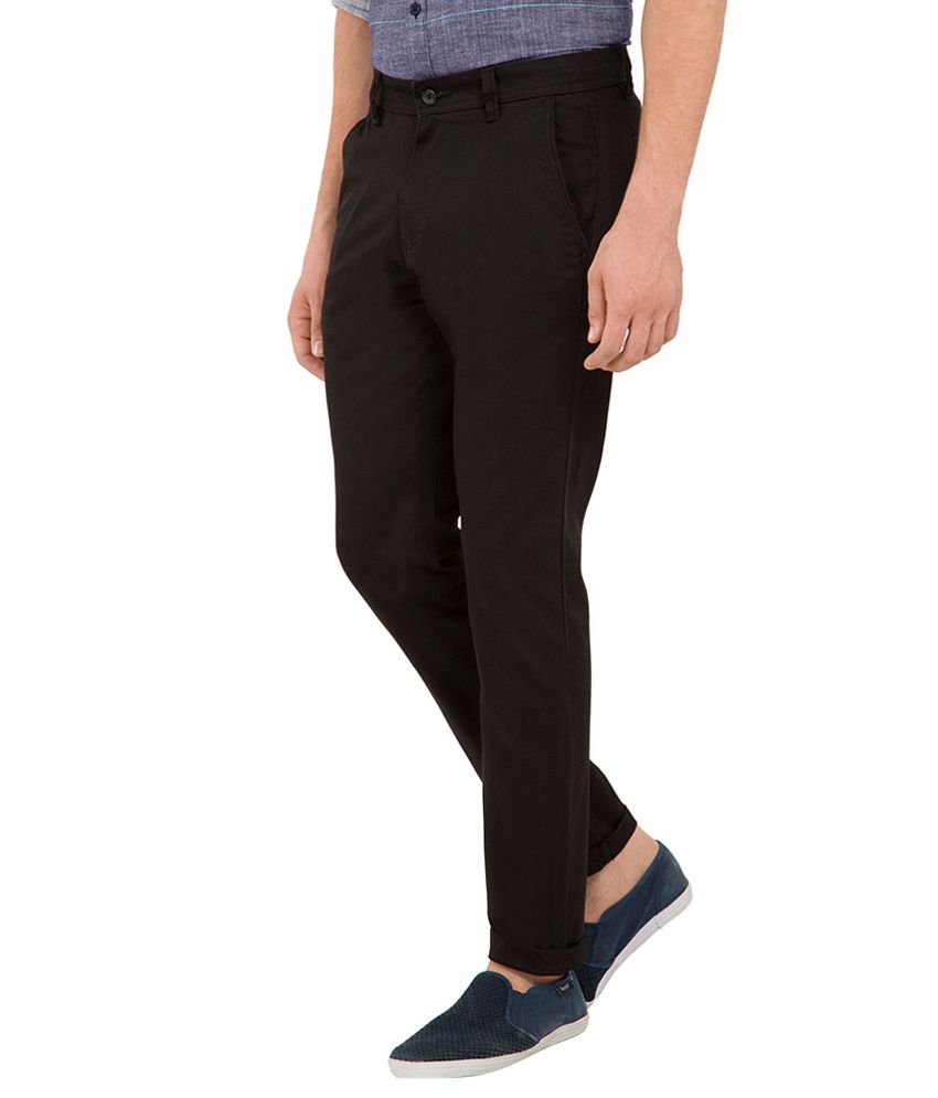 black slim fit trousers womens