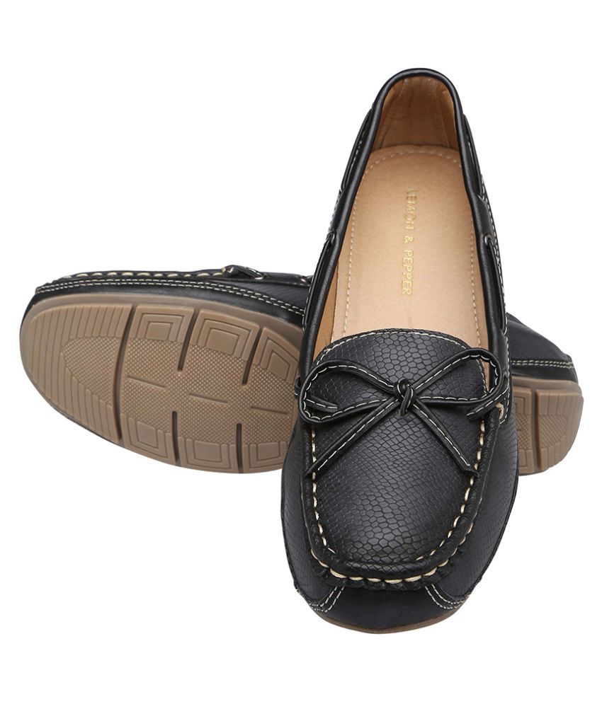 Lemon & Pepper by Shoppers Stop Black Boat Shoes Price in India- Buy ...