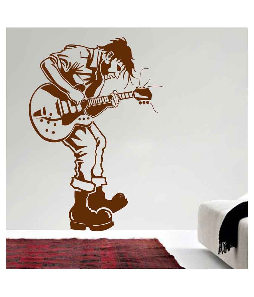     			Decor Villa Play Guitar PVC Wall Stickers