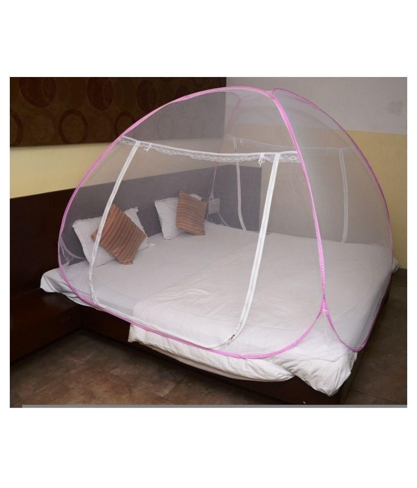 Verdioz Double Poly Cotton Plain Foldable Mosquito Net (200x200x145 cm) Buy Verdioz Double