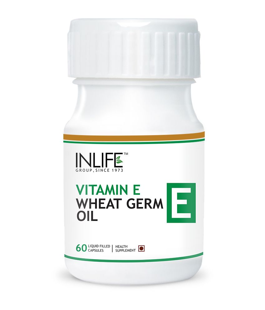 INLIFE Vitamin E 400 IU Wheat Germ Oil, 60 Capsules For Hair Fall