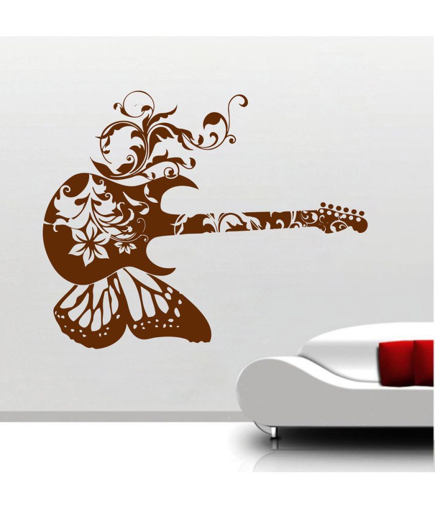     			Decor Villa Butterfly Guitar PVC Wall Stickers