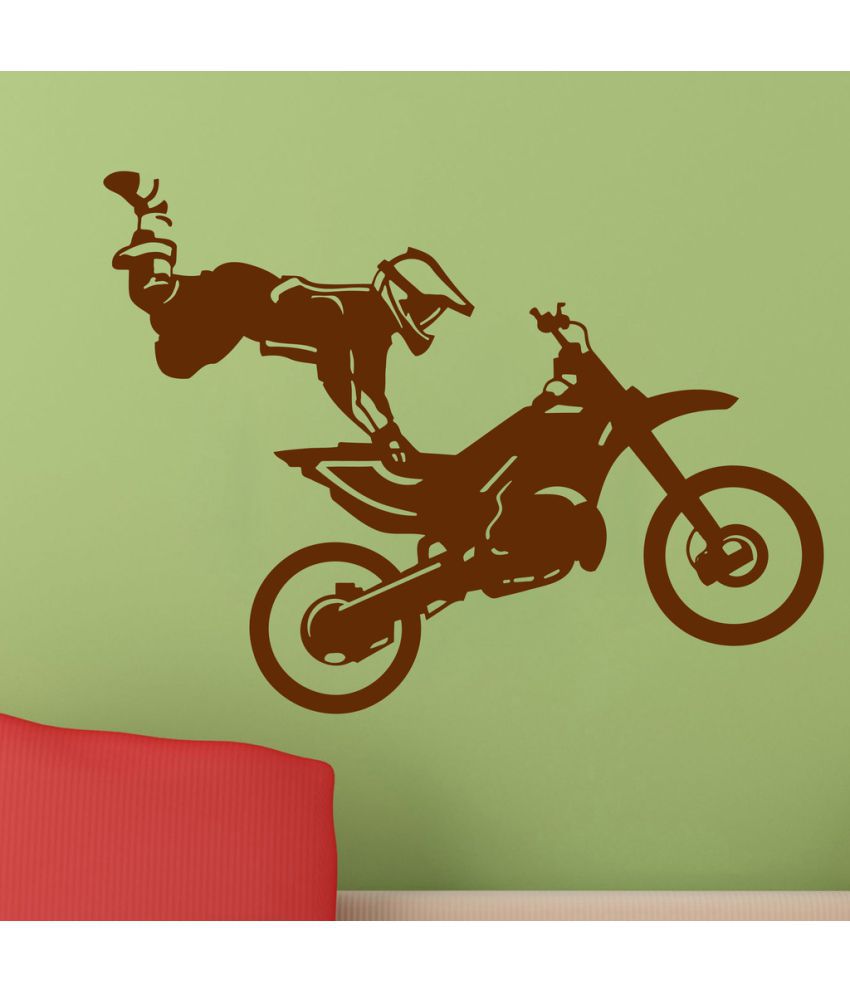     			Decor Villa Bike Stunt PVC Wall Stickers