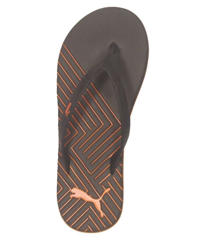 puma black thong flip flop
