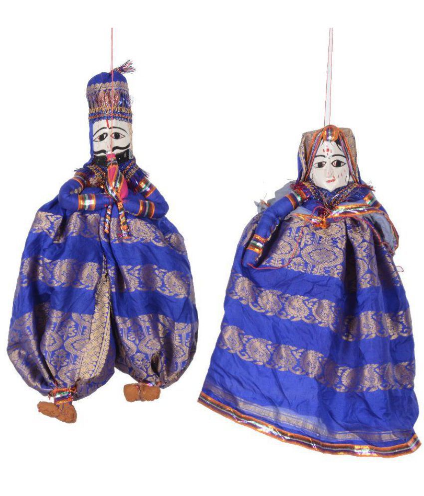     			Apratim Fabric Couple Figurines Blue