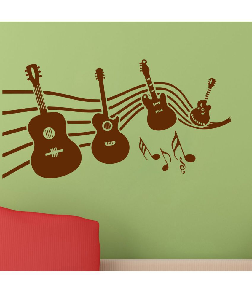     			Decor Villa Music With Guitar PVC Wall Stickers