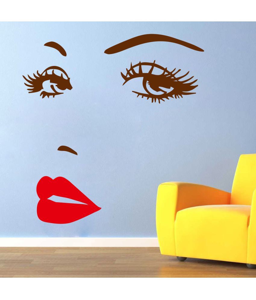     			Decor Villa Girl Face PVC Wall Stickers