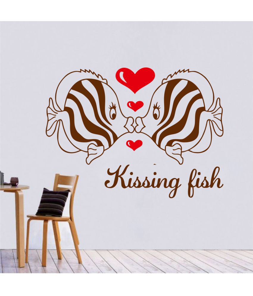     			Decor Villa Kissing Fish PVC Wall Stickers