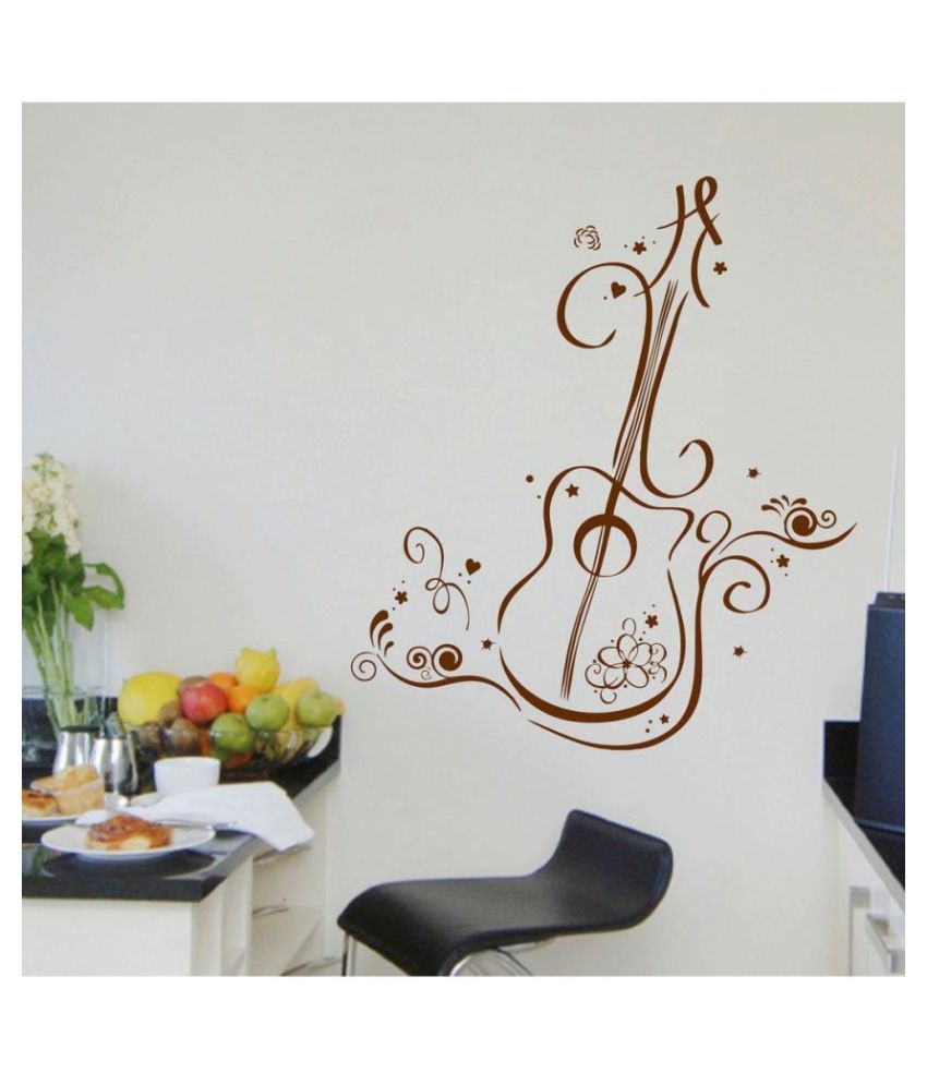     			Decor Villa Super Guitar PVC Wall Stickers