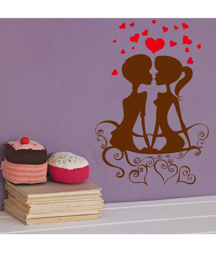     			Decor Villa Kissing Couple PVC Wall Stickers