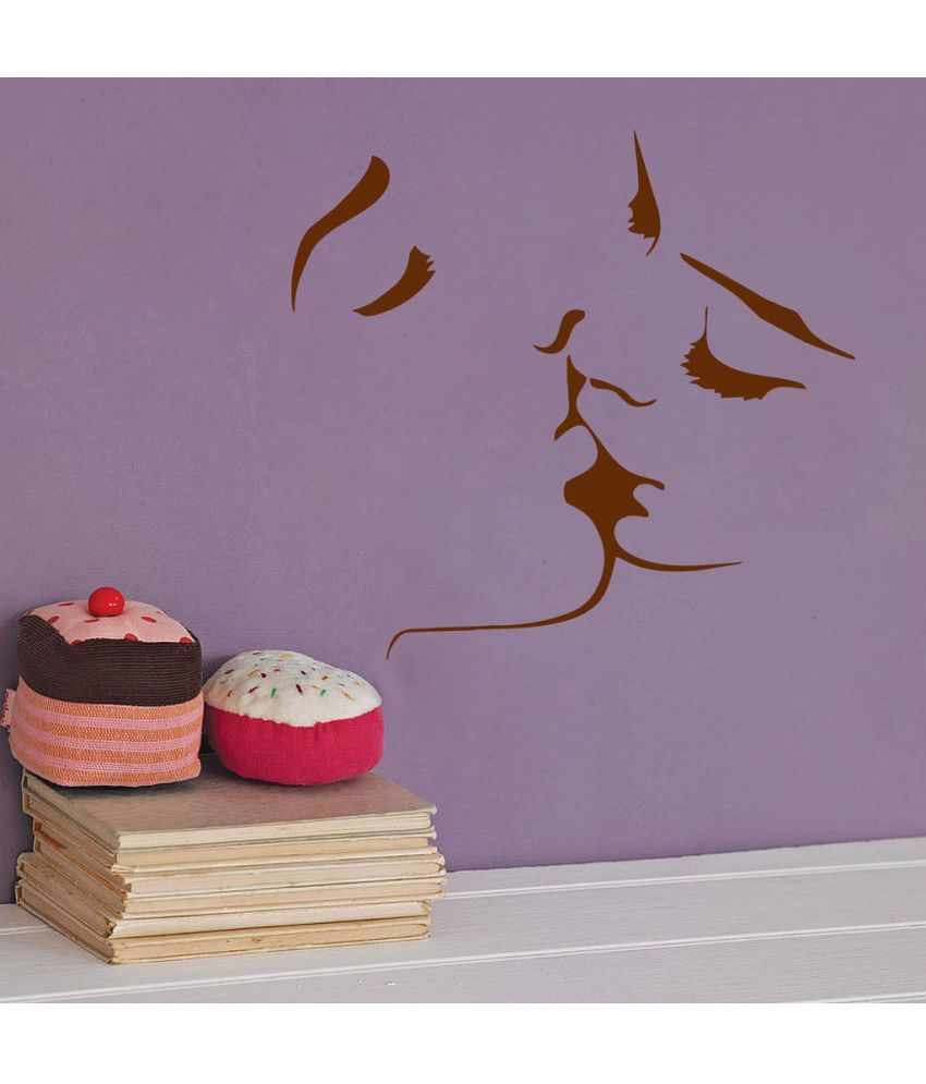     			Decor Villa Kissing Face PVC Wall Stickers