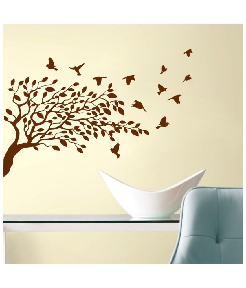     			Decor Villa Tree And Flying Bird PVC Wall Stickers