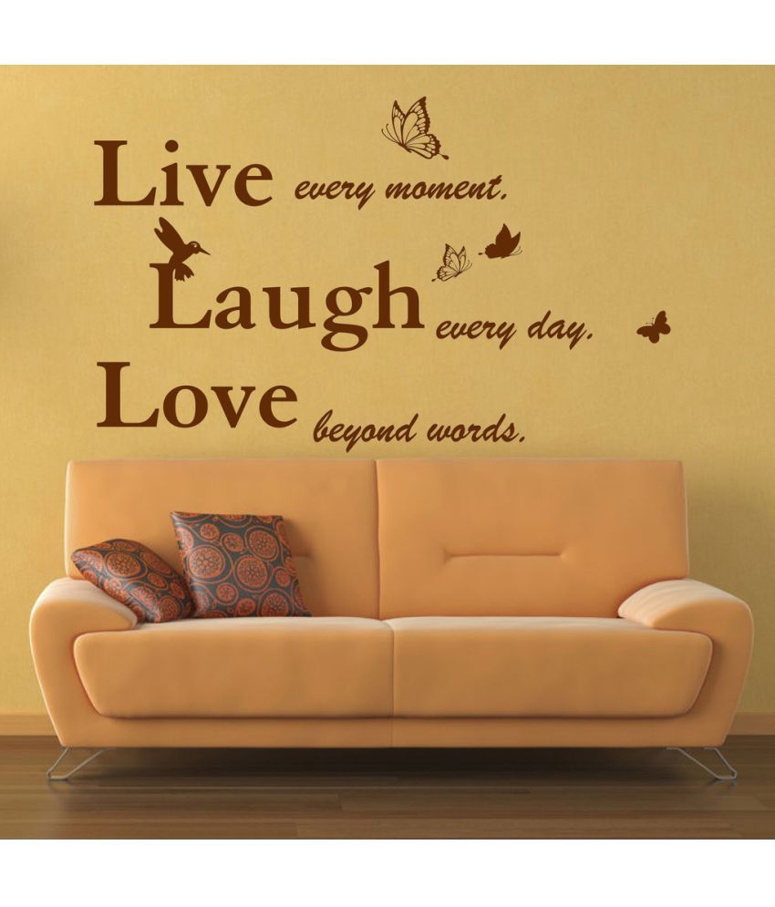     			Decor Villa Live laugh love PVC Wall Stickers