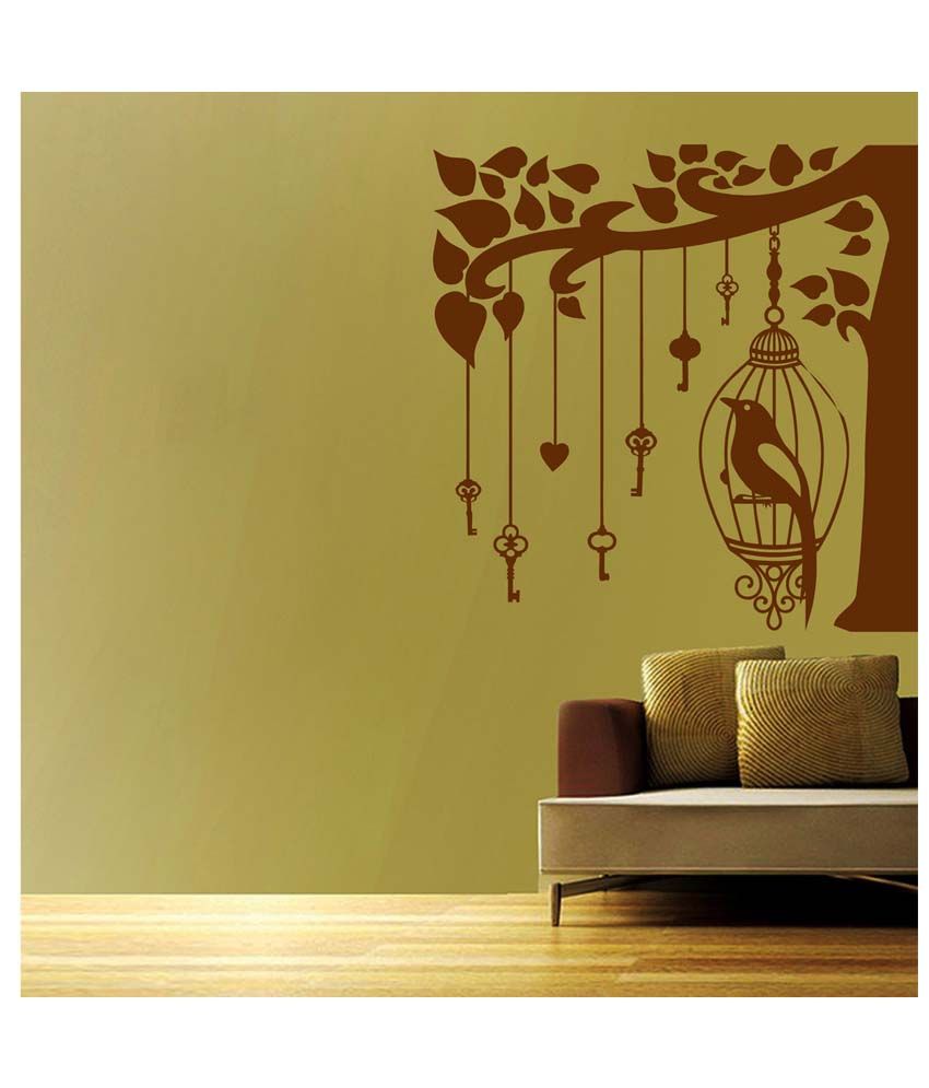     			Decor Villa Bird In The Cage PVC Wall Stickers