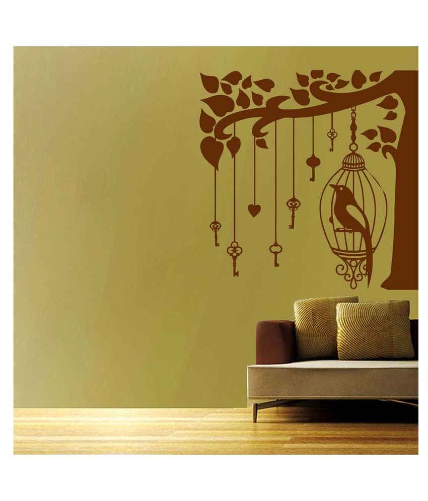     			Decor Villa Bird In The Cage PVC Wall Stickers