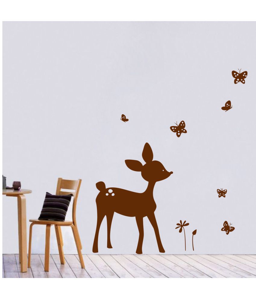     			Decor Villa Deer Paly With Butterfly PVC Wall Stickers