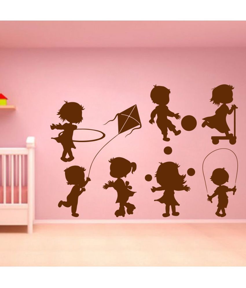     			Decor Villa Kids Playing Games PVC Wall Stickers