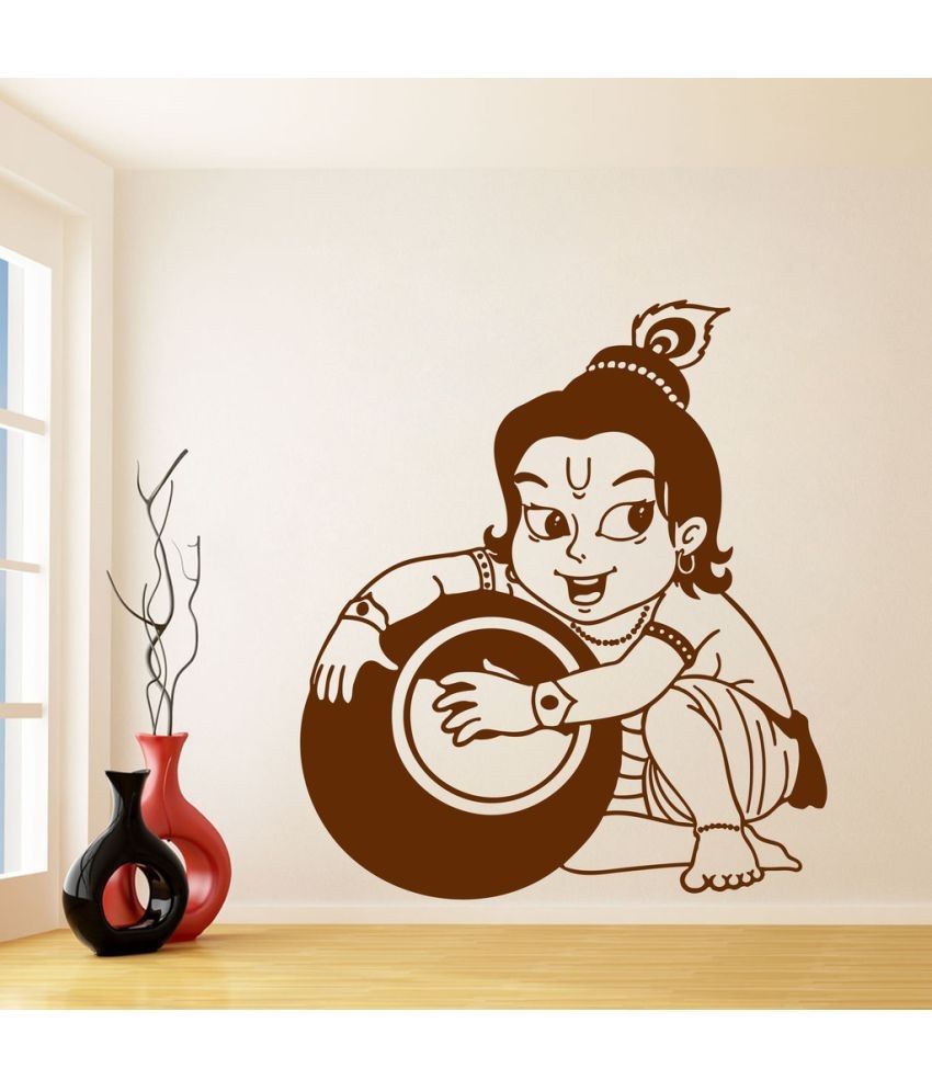     			Decor Villa Naughty Krishna PVC Wall Stickers