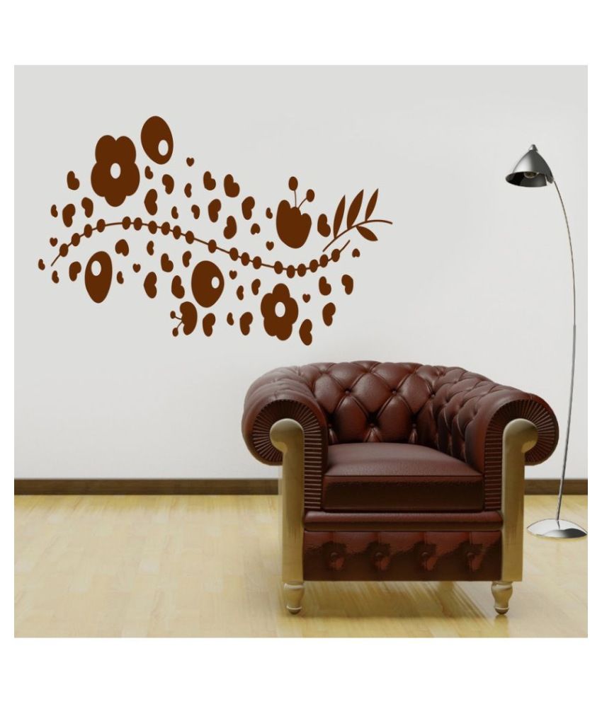     			Decor Villa Fly Heart Flower PVC Wall Stickers