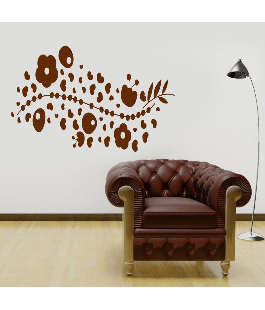     			Decor Villa Fly Heart Flower PVC Wall Stickers