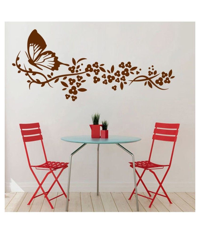     			Decor Villa Floral Butterfly PVC Wall Stickers